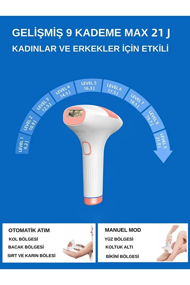 Xmia Ipl Lazer Epilasyon Cihazı 999.999 Atım 9 Kademe Ultra Güçlü